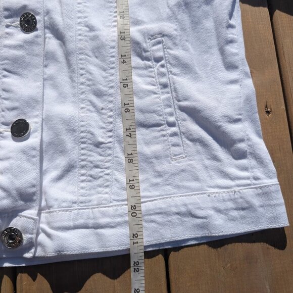 Cartise White Denim Jacket with Floral Embroidery Size US 4 - Picture 6 of 9